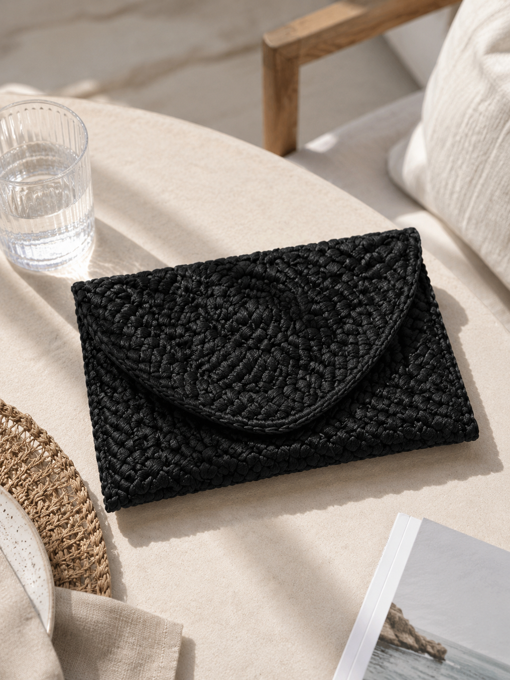 Noir Riviera Clutch