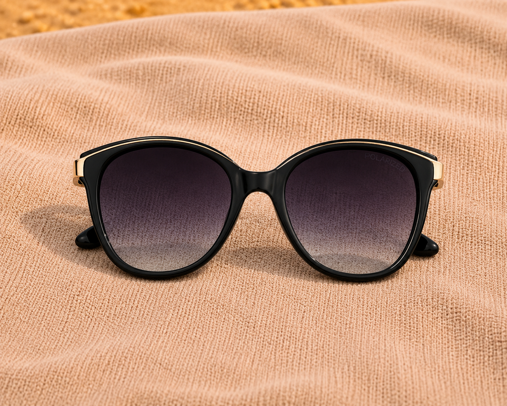 Sorrento Black Cat-Eye Sunglasses